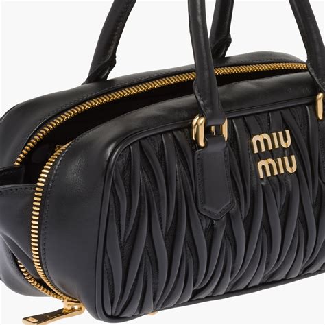 miu miu matelasse leather bag|Black Arcadie Matelassé Nappa Leather Bag .